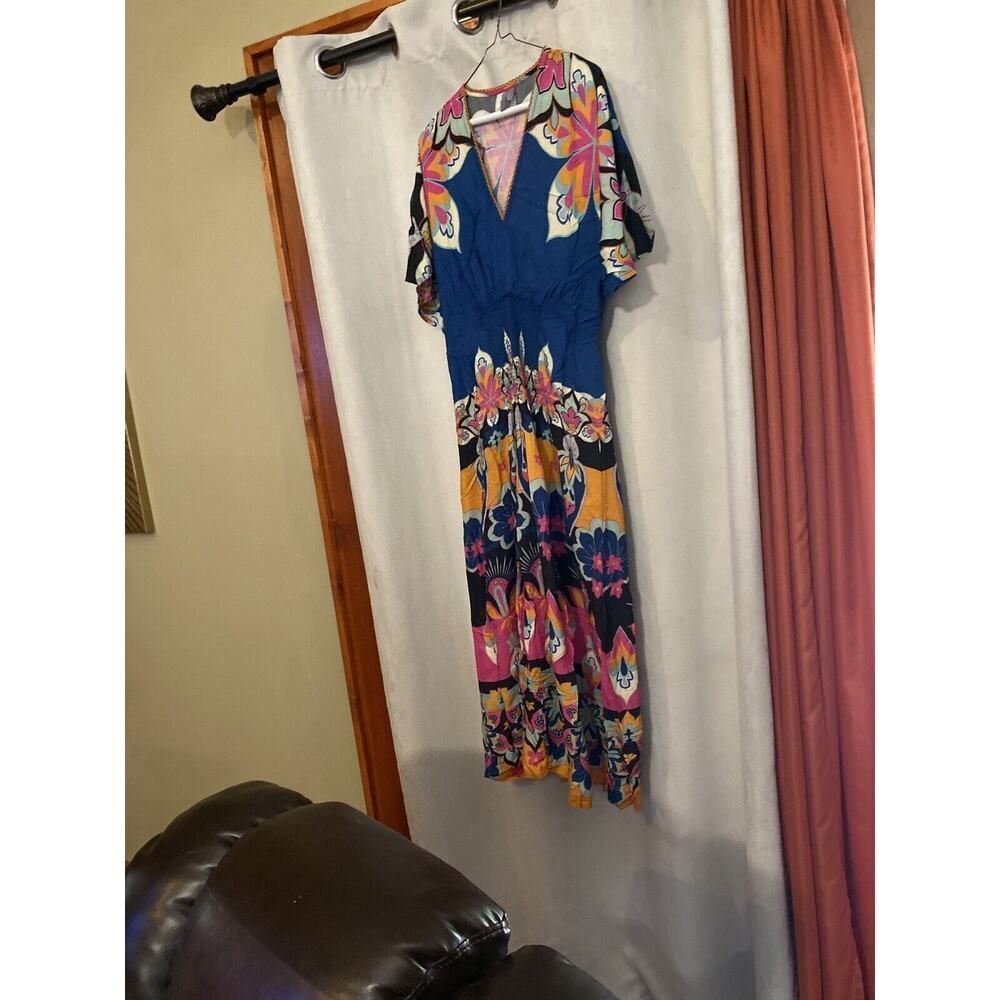 BLANK LONDON ONE SIZE BLACK FLORAL SMOCKED WAIST MAXI DRESS - $167 MSRP